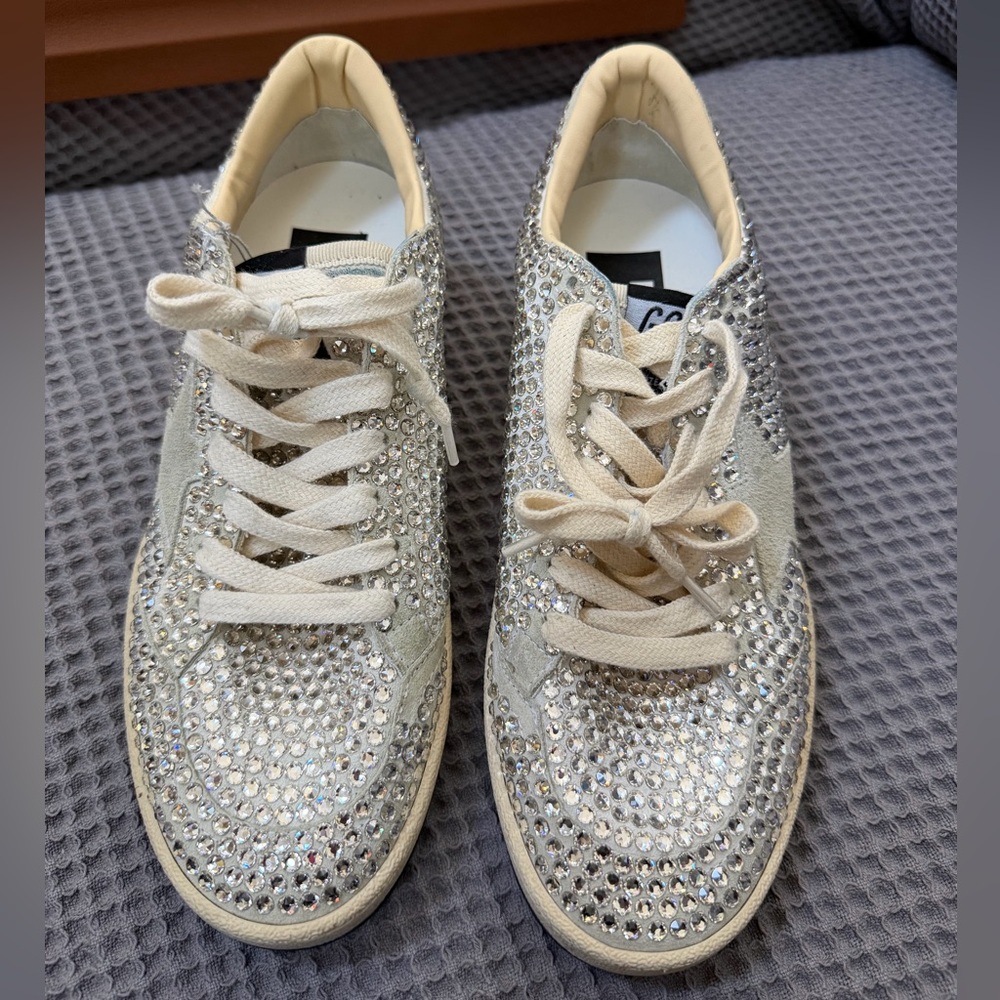 Authentic Gold Goose Ballstar Swarovski Crystal-Embellished Sneakers 37 Rare